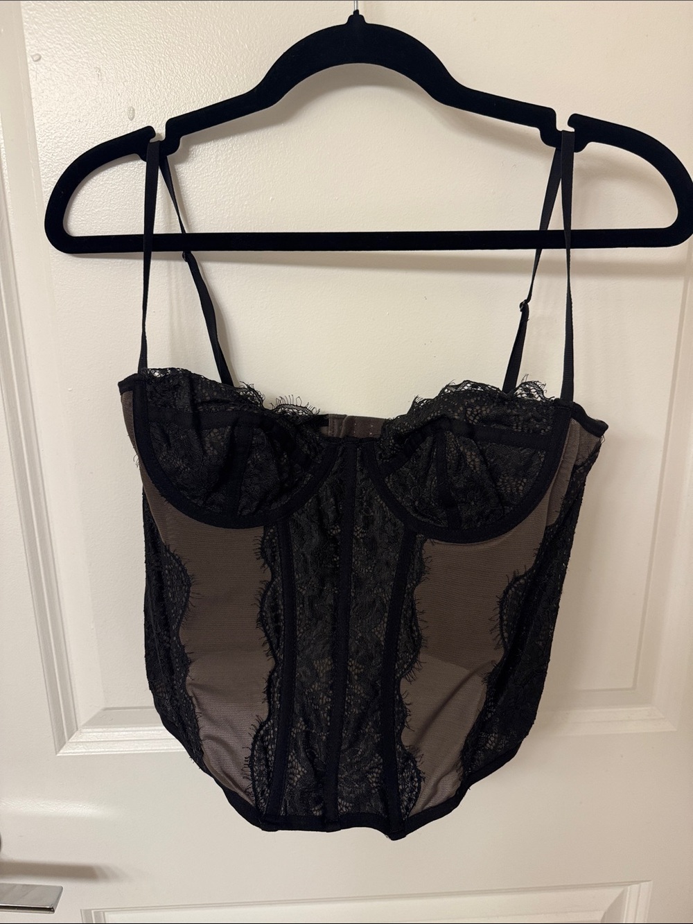 Urban Outfitters Black Lace Bustier Bandeau Top